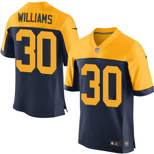 Nike Packers #30 Jamaal Williams Navy Blue Alternate Men's Stitched NFL New Elite Jersey - Click Image to Close